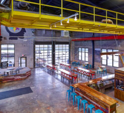 View of the Bauhaus Brew Labs entrance and lobby.