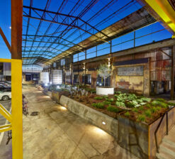 Interior entrance of the Crown building where Bauhaus Brew Labs is located inside of.